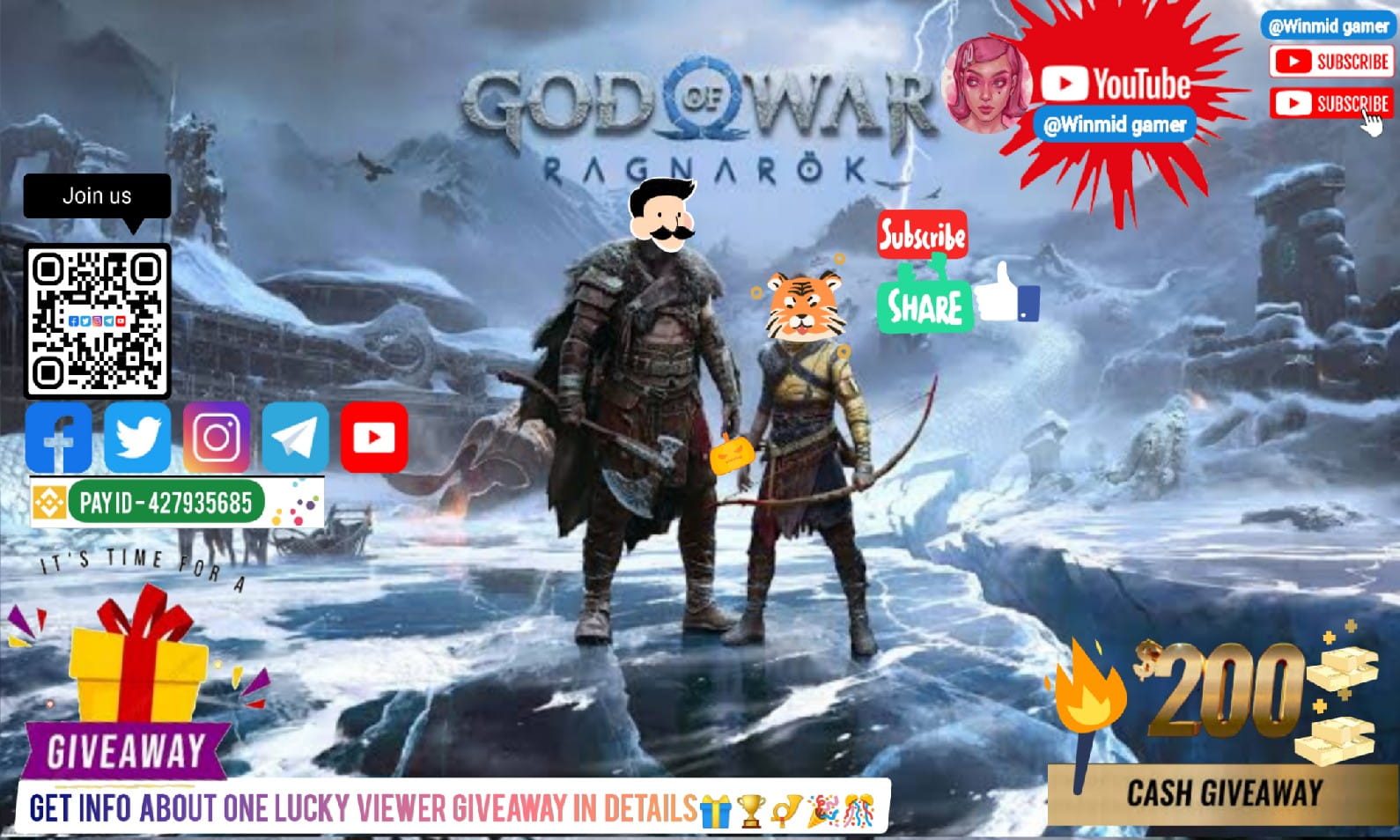 $200 Reward To Lucky Viewer||God of Warr Ragnark||24 Hours Non-Stop.