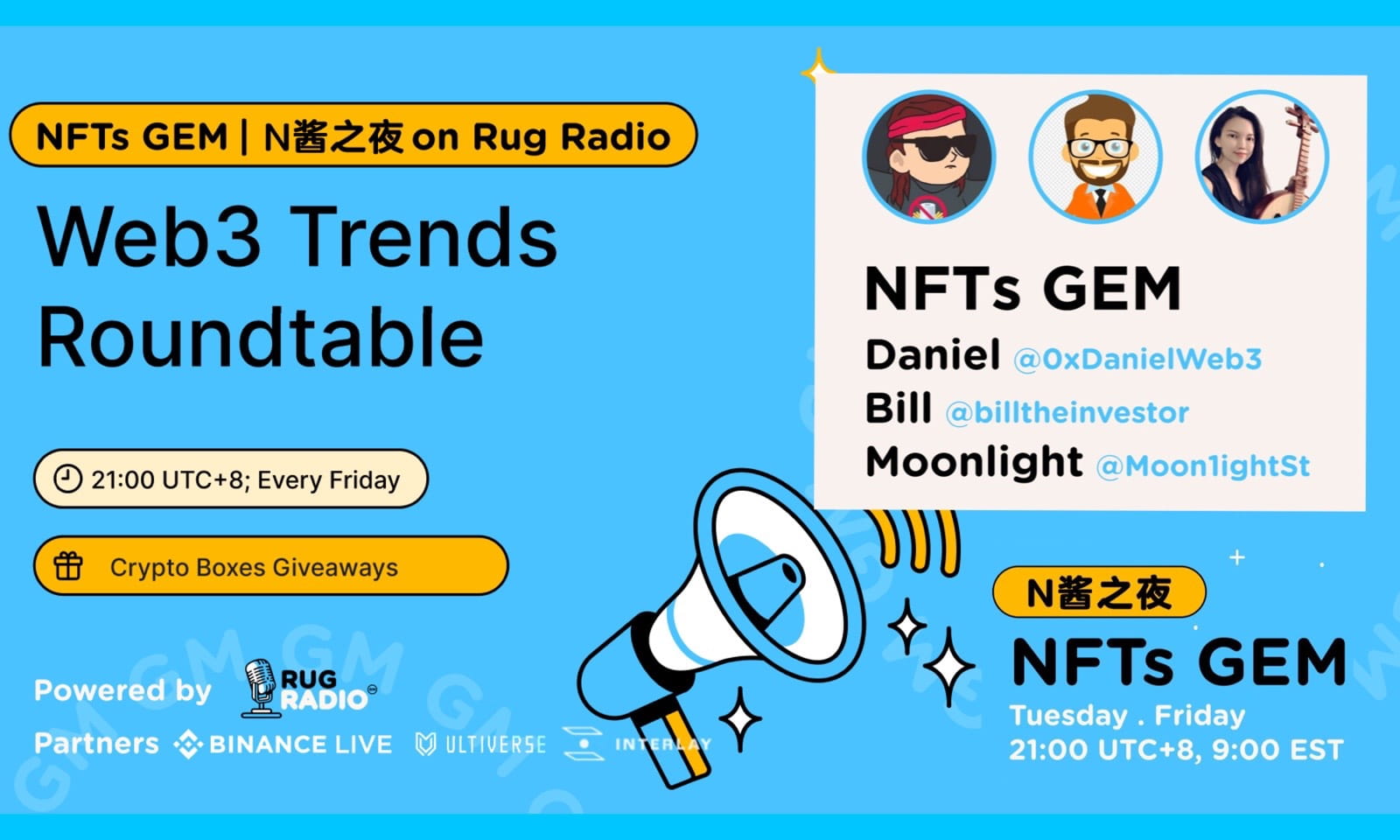 Ultiverse Live Show: NFTs Gem Roundtable on Rug Radio!