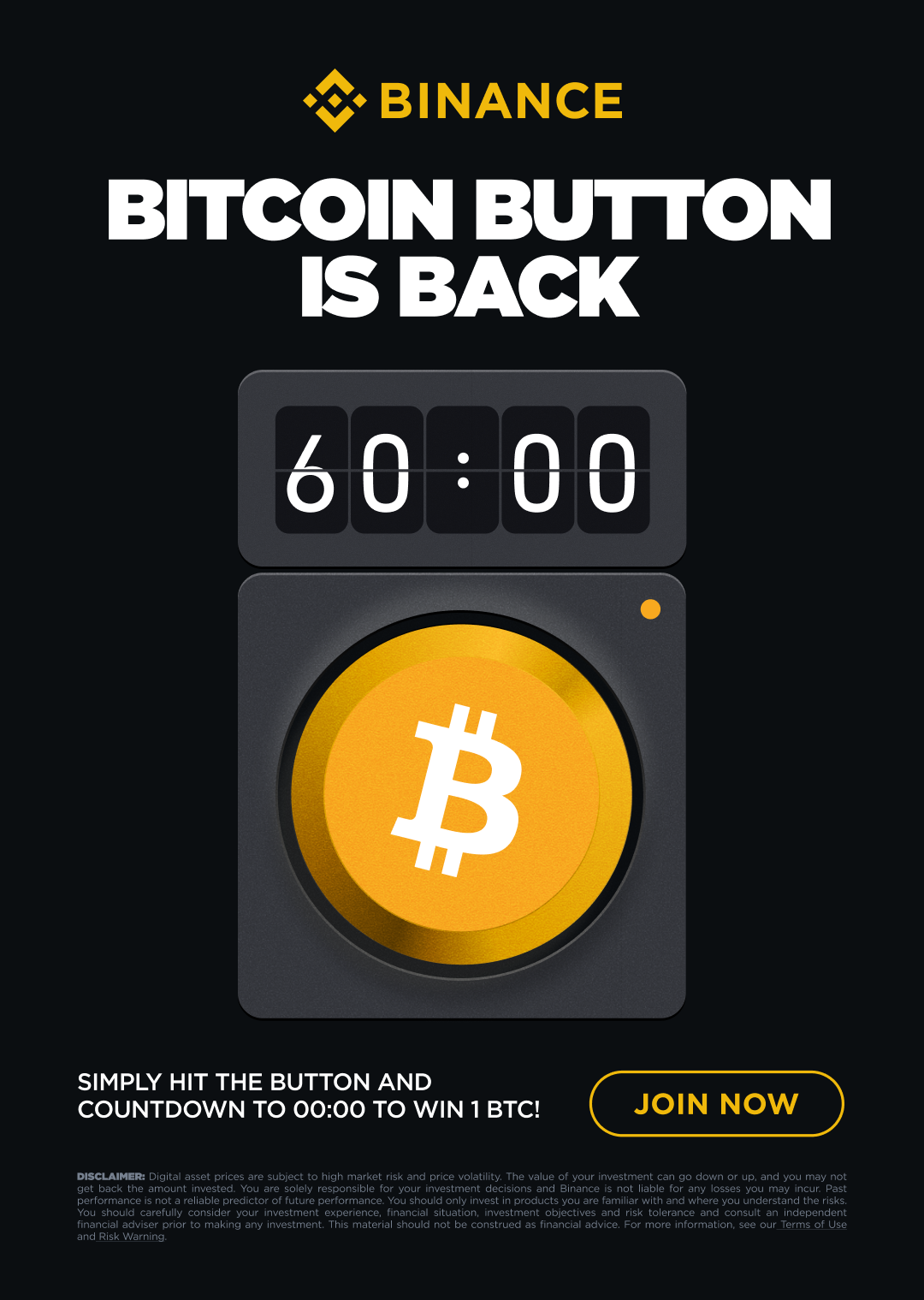 Win 1 BTC from Binance Button Game