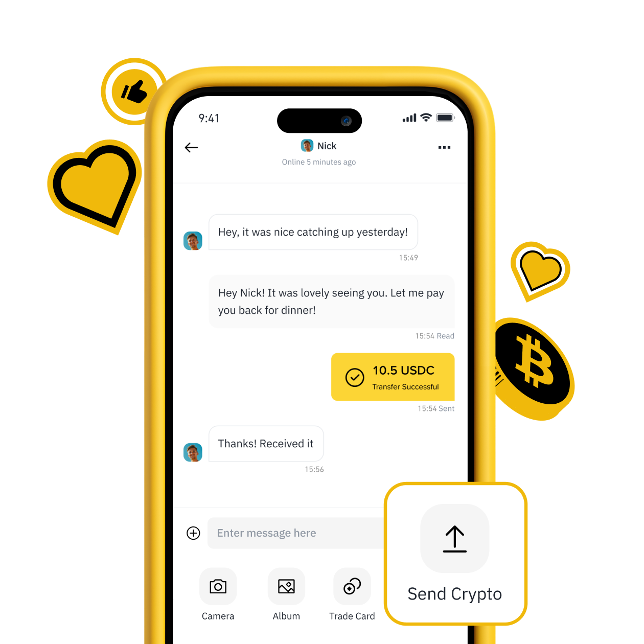 Gửi tiền mã hóa trong Chat