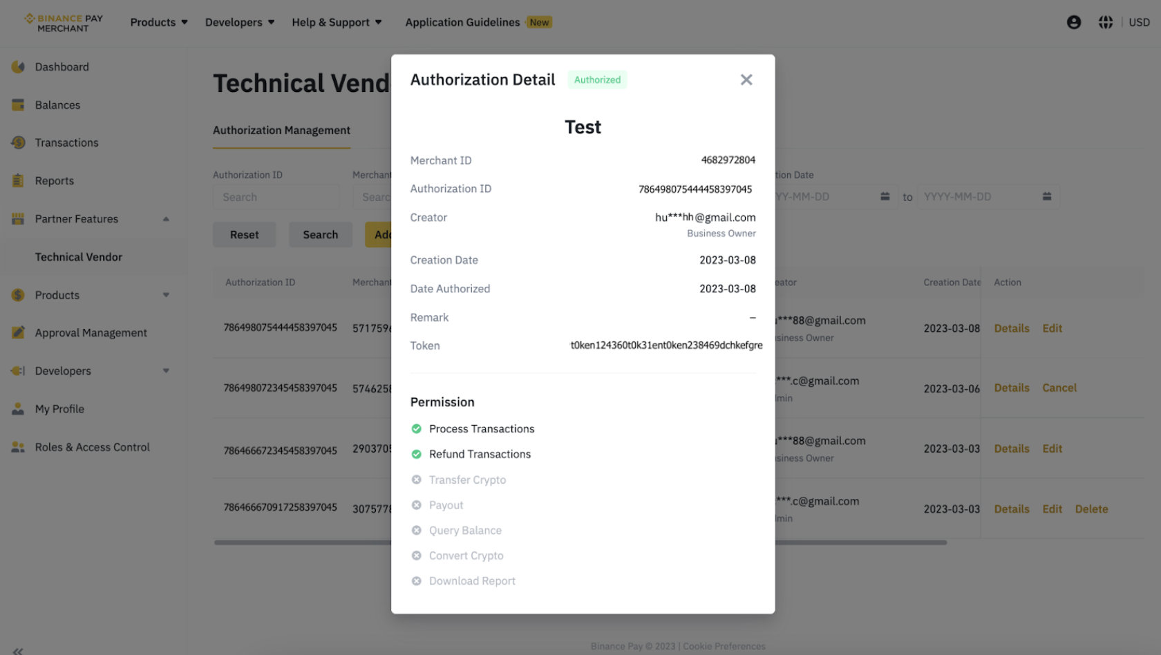 View Technical Vendor Details